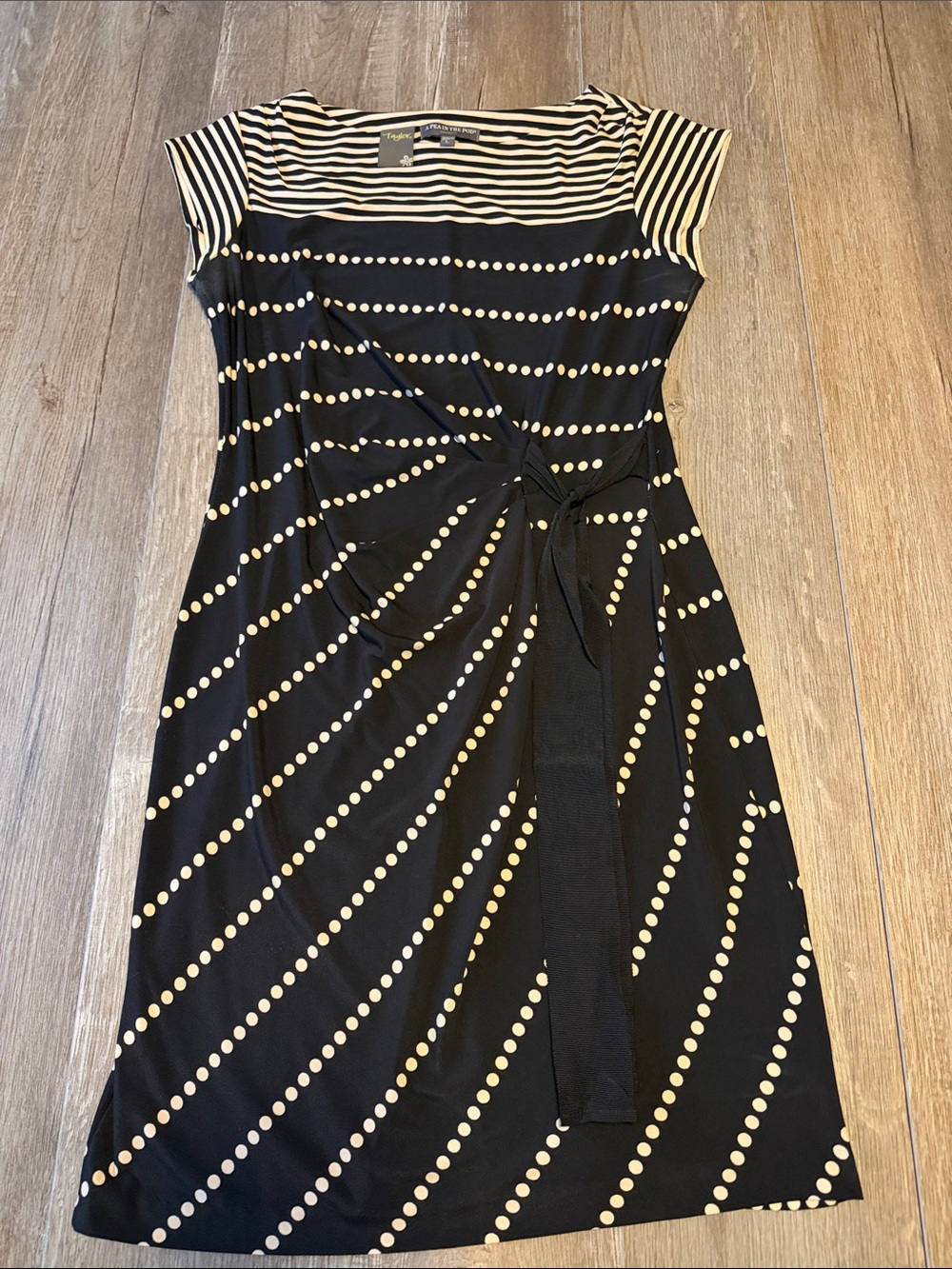 A Pea in the Pod Black and White Polka Dot Wrap-Style Maternity Dress